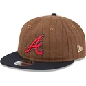 atlanta-braves-mlb-new-era-9fifty-retro-crown-wool-pinstripe-justerbar-brun-och-marinbla-platt-keps