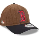 justerbar-9twenty-a-frame-wool-pinstripe-brun-och-marinbla-bojd-keps-boston-red-sox-mlb-fran-new-era