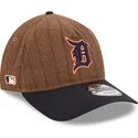 justerbar-9twenty-a-frame-wool-pinstripe-brun-och-marinbla-kurvad-keps-detroit-tigers-mlb-fran-new-era