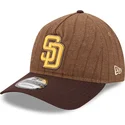 san-diego-padres-mlb-new-era-9twenty-a-frame-justerbar-brun-kurvkeps-i-ull-med-kritstrecksrander