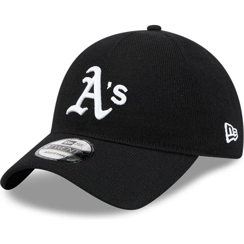 svart-bojd-justerbar-keps-9twenty-merino-wool-fran-oakland-athletics-mlb-av-new-era