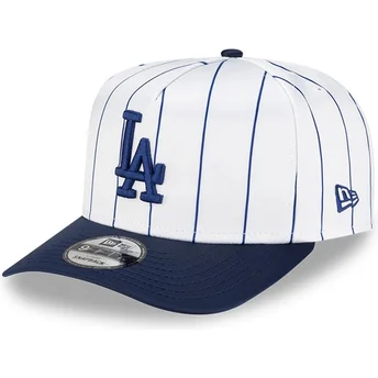 Los Angeles Dodgers MLB New Era 9FIFTY A Frame Satin Pinstripe vit och blå snapback böjd keps