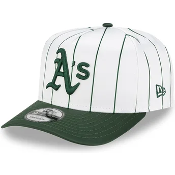 Oakland Athletics MLB New Era vit och grön snapback 9FIFTY A Frame Satin Pinstripe böjd keps