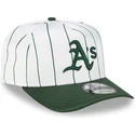 vit-och-gron-kurvad-keps-snapback-9fifty-a-frame-satin-pinstripe-oakland-athletics-mlb-fran-new-era