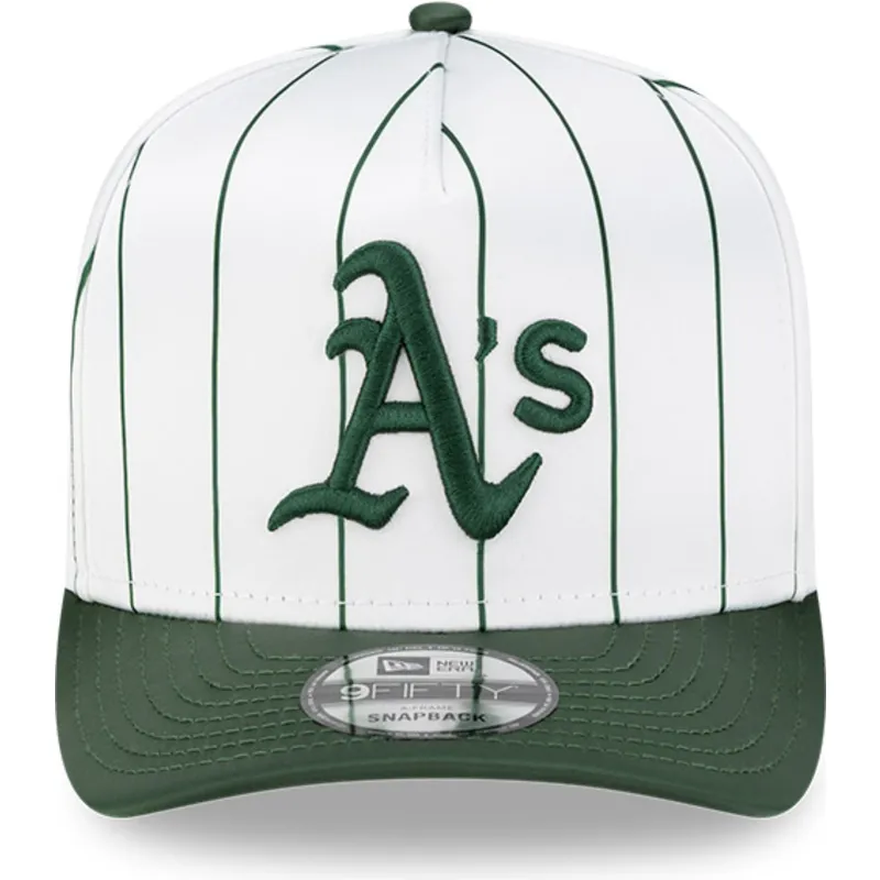 vit-och-gron-kurvad-keps-snapback-9fifty-a-frame-satin-pinstripe-oakland-athletics-mlb-fran-new-era
