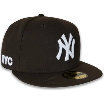 Brun platt keps justerad 59FIFTY NYC Side från New York Yankees MLB av New Era