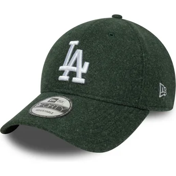 Grön böjd snapback-keps 9FORTY Melton Wool Los Angeles Dodgers MLB från New Era