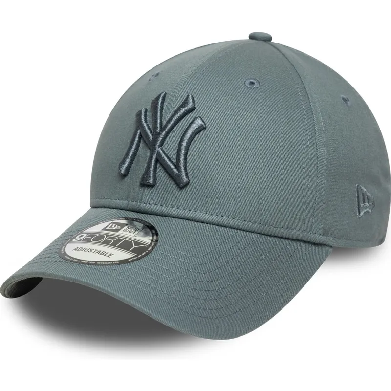 gra-bojd-justerbar-keps-med-gra-logotyp-9forty-league-essential-fran-new-york-yankees-mlb-av-new-era