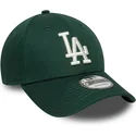 gron-justerbar-kurvad-keps-9forty-visor-script-fran-los-angeles-dodgers-mlb-av-new-era