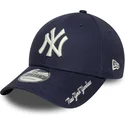 new-era-new-york-yankees-mlb-9forty-visor-script-justerbar-marinbla-bojd-keps