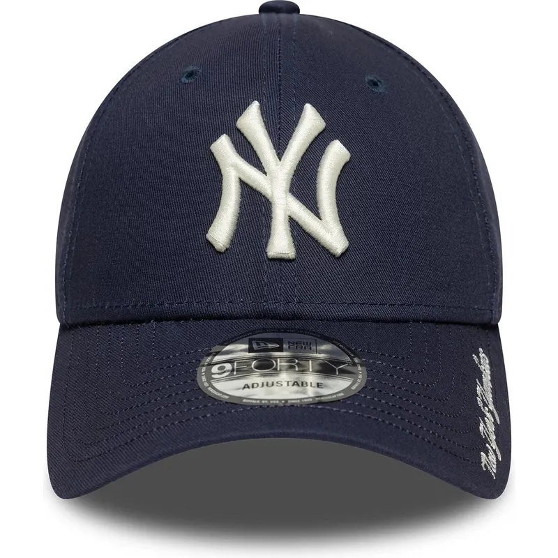 marinbla-bojd-keps-justerbar-9forty-visor-script-new-york-yankees-mlb-fran-new-era