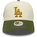 beige-och-gron-9forty-e-frame-world-series-patch-los-angeles-dodgers-mlb-snapback-keps-fran-new-era