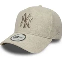 beige-bojd-snapback-keps-med-beige-logotyp-9forty-e-frame-melton-fran-new-york-yankees-mlb-fran-new-era