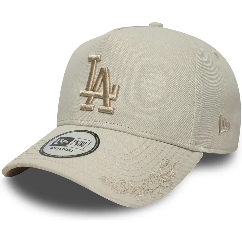 beige-bojd-keps-snapback-med-beige-logotyp-9forty-e-frame-tonal-icon-fran-los-angeles-dodgers-mlb-av-new-era