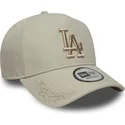 beige-bojd-skarm-snapback-keps-med-beige-logotyp-9forty-e-frame-tonal-icon-av-los-angeles-dodgers-mlb-fran-new-era