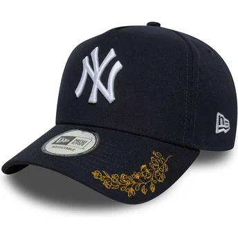 New Era New York Yankees MLB 9FORTY E Frame Tonal Icon marinblå snapback böjd keps
