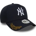 new-york-yankees-mlb-new-era-9forty-e-frame-tonal-icon-morkbla-snapback-kurvkeps