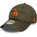 gron-justerbar-bojd-keps-med-orange-logotyp-9twenty-quilted-los-angeles-dodgers-mlb-fran-new-era