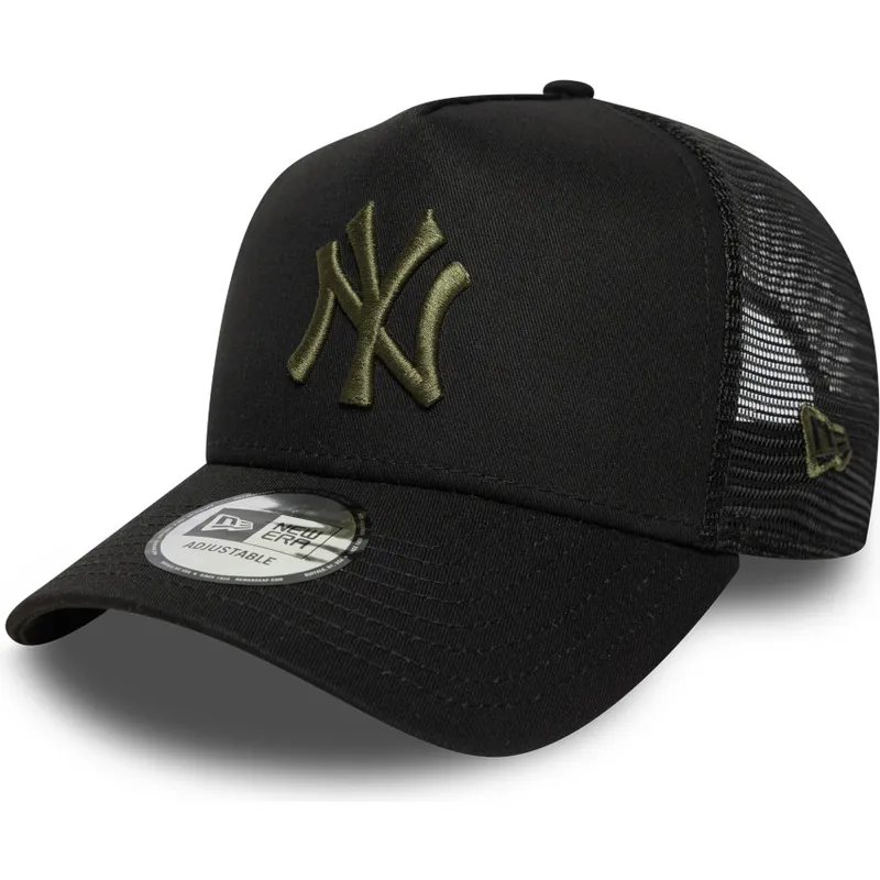svart-trucker-keps-med-gron-logotyp-a-frame-league-essential-fran-new-york-yankees-mlb-av-new-era