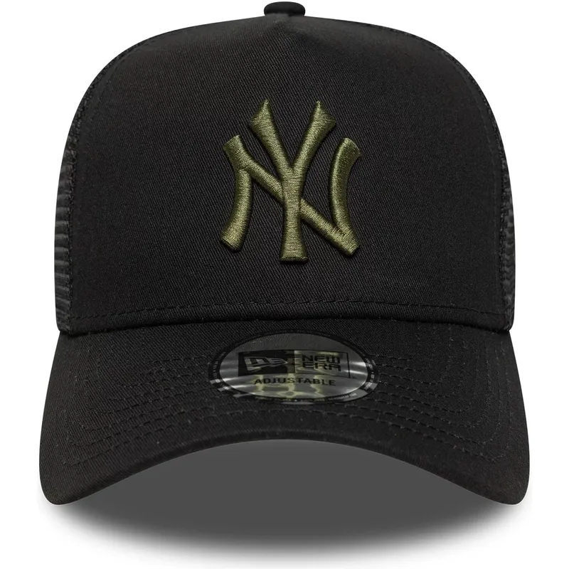 svart-trucker-keps-med-gron-logotyp-a-frame-league-essential-fran-new-york-yankees-mlb-av-new-era