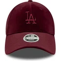 justerbar-damkeps-med-bojd-skarm-i-vinrod-velour-9forty-los-angeles-dodgers-mlb-fran-new-era
