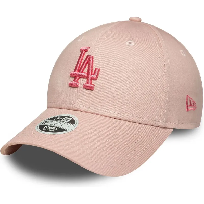 rosa-justerbar-kurvad-keps-for-dam-med-rosa-logotyp-9forty-league-essential-fran-los-angeles-dodgers-mlb-av-new-era