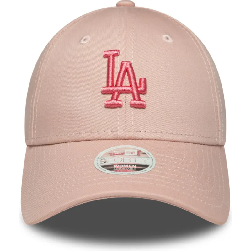 rosa-justerbar-kurvad-keps-for-dam-med-rosa-logotyp-9forty-league-essential-fran-los-angeles-dodgers-mlb-av-new-era