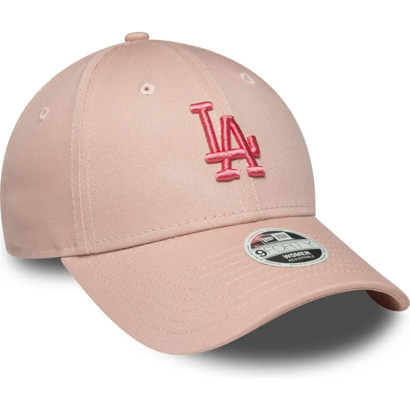 rosa-justerbar-kurvad-keps-for-dam-med-rosa-logotyp-9forty-league-essential-fran-los-angeles-dodgers-mlb-av-new-era