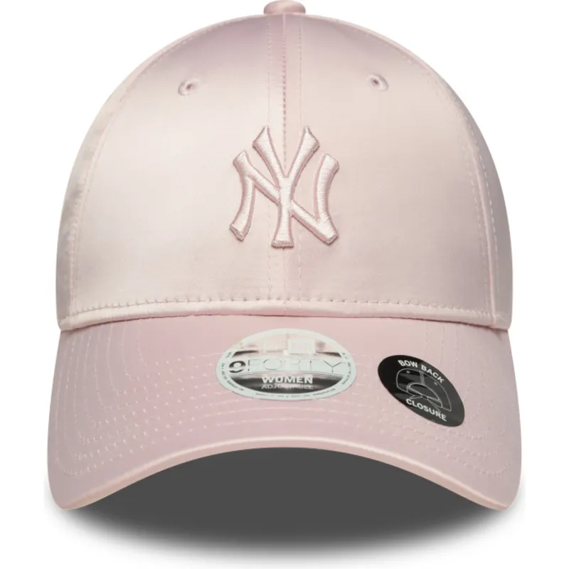 justerbar-rosa-bojd-keps-for-dam-med-rosa-logotyp-9forty-satin-bow-back-fran-new-york-yankees-mlb-av-new-era