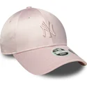 rosa-justerbar-damkeps-med-bojd-skarm-och-rosa-logotyp-9forty-satin-bow-back-new-york-yankees-mlb-fran-new-era