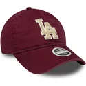 justerbar-vinrod-bojd-keps-for-kvinnor-med-beige-logotyp-9twenty-boucle-los-angeles-dodgers-mlb-fran-new-era