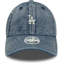 9twenty-justerbar-bla-denim-bojd-keps-for-kvinnor-los-angeles-dodgers-mlb-fran-new-era