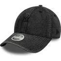 justerbar-svart-bojd-keps-for-kvinnor-9twenty-denim-new-york-yankees-mlb-fran-new-era