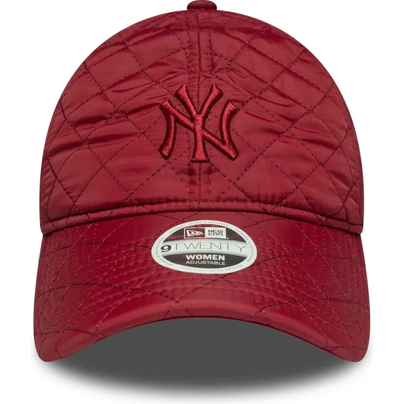 rod-justerbar-kurvad-keps-for-dam-med-rott-9twenty-padded-logotyp-fran-new-york-yankees-mlb-av-new-era