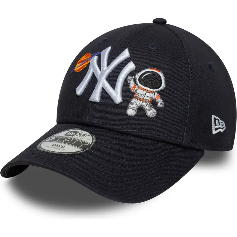 marinbla-bojd-justerbar-keps-for-barn-9forty-space-icon-fran-new-york-yankees-mlb-av-new-era