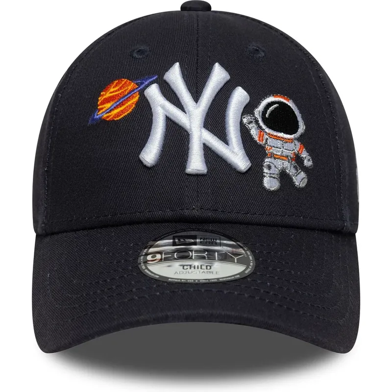 marinbla-bojd-justerbar-keps-for-barn-9forty-space-icon-fran-new-york-yankees-mlb-av-new-era