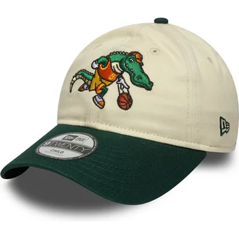 Justerbar beige och grön böjd keps för barn 9TWENTY Mascot från New Era