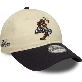 Justerbar beige och marinblå böjd keps för barn 9TWENTY Mascot från New Era