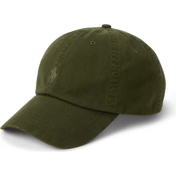 Grön justerbar böjd keps med grönt logo Cotton Chino Classic Sport från Polo Ralph Lauren