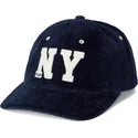 marinbla-justerbar-keps-med-bojd-skarm-och-ny-marke-i-akta-manchestertyg-fran-polo-ralph-lauren