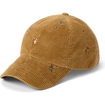 Brun justerbar keps med böjd skärm Classic Sport Duck Corduroy från Polo Ralph Lauren