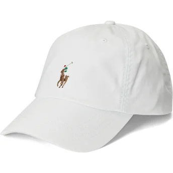 Vit justerbar böjd keps Classic Sport Stretch Cotton Twill från Polo Ralph Lauren