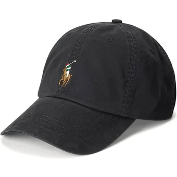 Kepsar böjd svart justerbart band Classic Sport Stretch Cotton Twill av Polo Ralph Lauren