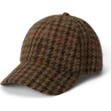 brun-justerbar-kurvad-keps-checked-wool-tweed-fran-polo-ralph-lauren