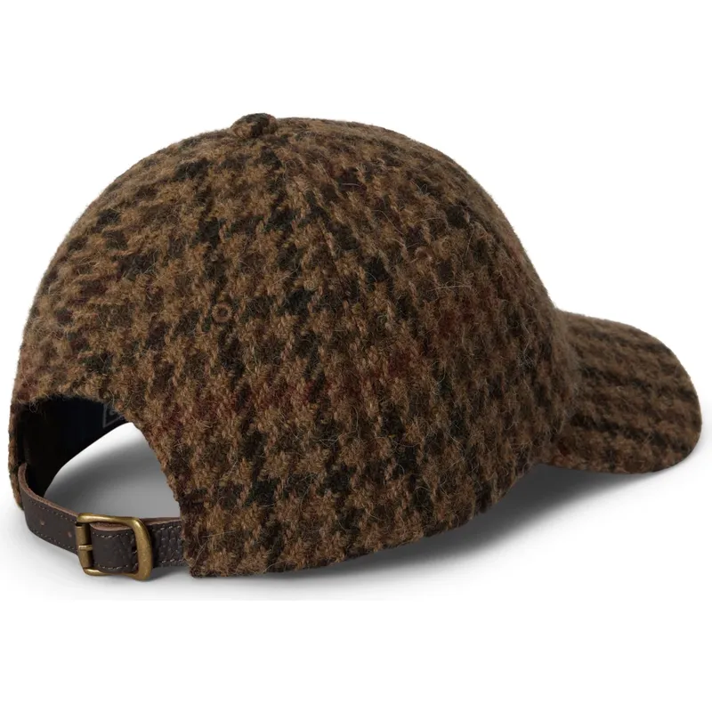 brun-justerbar-kurvad-keps-checked-wool-tweed-fran-polo-ralph-lauren