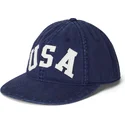 marinbla-justerbar-platt-keps-med-usa-applikation-i-twill-fran-polo-ralph-lauren