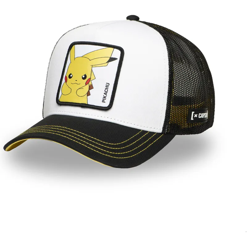 vit-och-svart-trucker-keps-pikachu-pkm6-ele-pokemon-fran-capslab