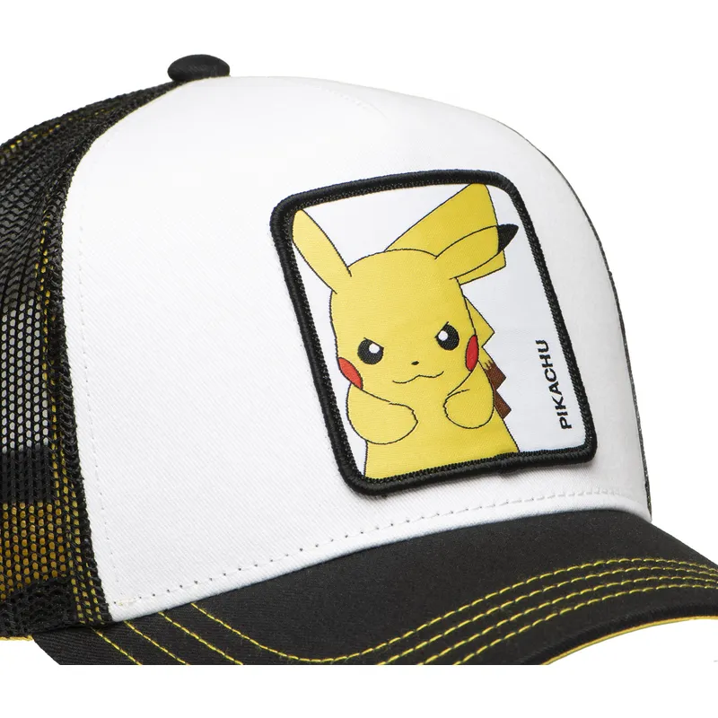 vit-och-svart-trucker-keps-pikachu-pkm6-ele-pokemon-fran-capslab