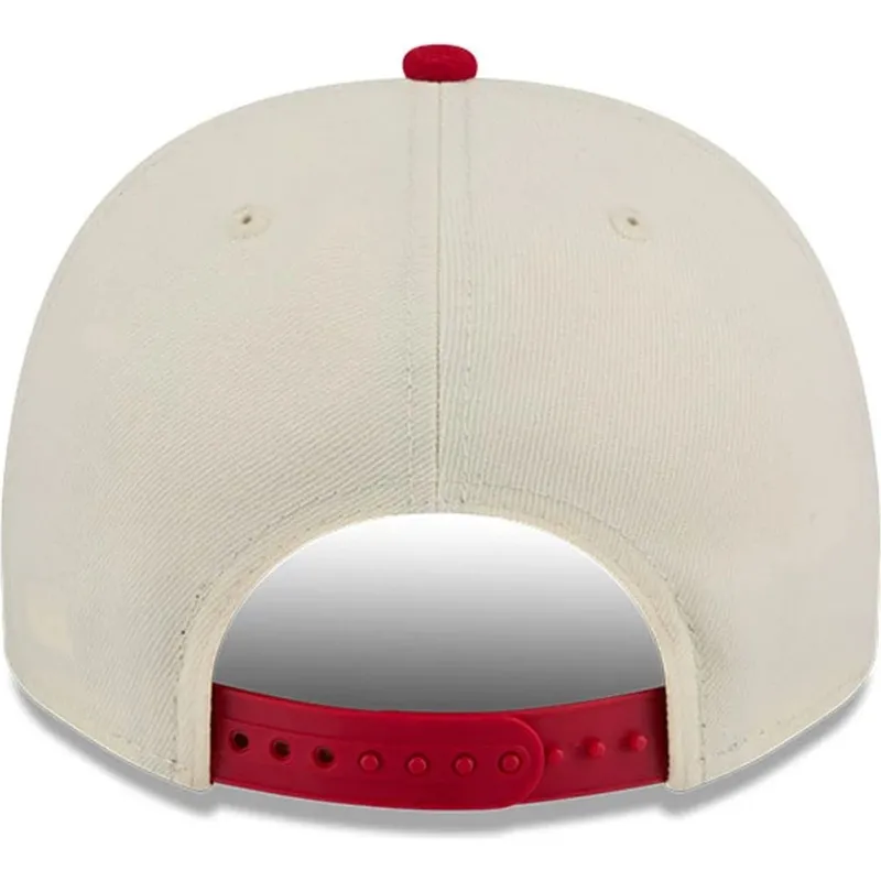 beige-och-rod-bojd-keps-snapback-9fifty-a-frame-precurved-hardwood-classics-fran-atlanta-hawks-nba-av-new-era