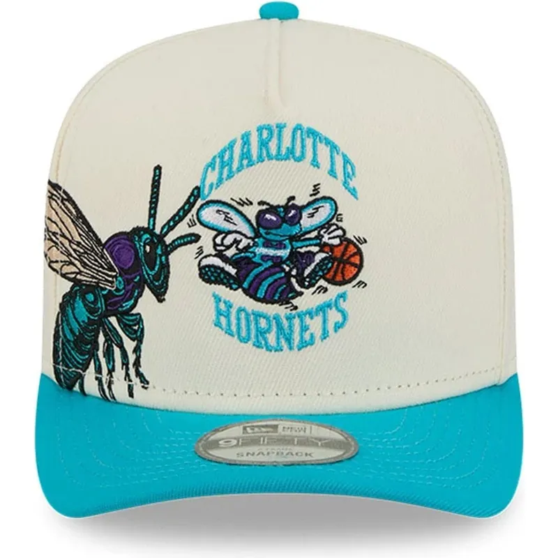 beige-och-bla-bojd-keps-snapback-9fifty-a-frame-precurved-hardwood-classics-fran-charlotte-hornets-nba-av-new-era